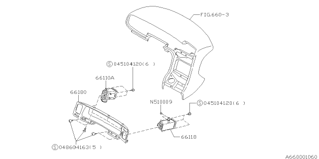 1996 Subaru SVX Instrument Panel Diagram 2