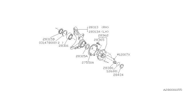 1997 Subaru SVX Front Tone Wheel Diagram for 26750PA000