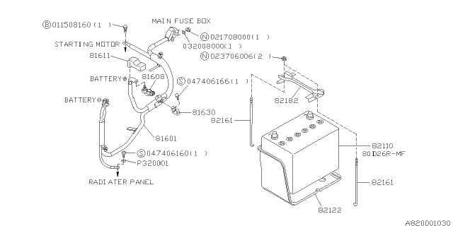 1996 Subaru SVX Bracket Diagram for 81698PA000