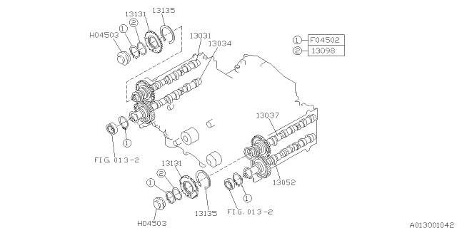 1996 Subaru SVX Camshaft & Timing Belt Diagram 2