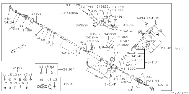 1997 Subaru SVX Power Steering Gear Box Diagram 2