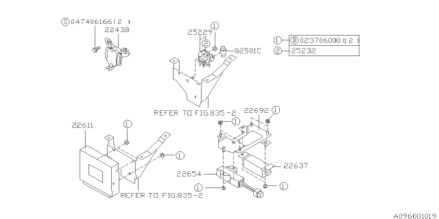 1994 Subaru SVX Engine Motor Control Module Egi Ecu Ecm Unit Diagram for 22611AB850