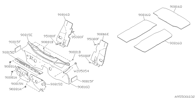 1995 Subaru SVX Floor Insulator Diagram