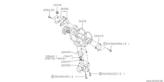 1997 Subaru SVX Air Control Valve Gasket Diagram for 22659AA003