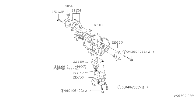 1997 Subaru SVX Bracket Accelerator Cable Diagram for 18156AA210