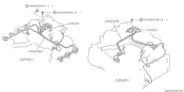 1996 Subaru SVX Engine Wiring Harness Diagram for 24020AA940