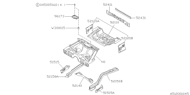 1996 Subaru SVX Floor Panel Diagram 2