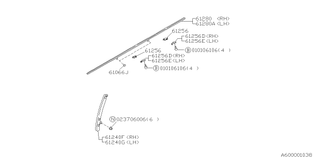 1997 Subaru SVX Clip Diagram for 62530PA100