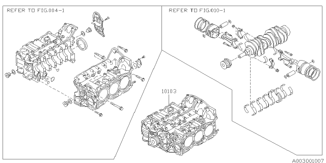 1994 Subaru SVX Short Block Engine Diagram