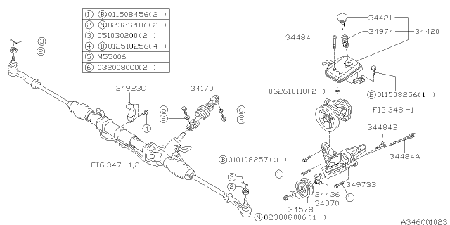 1994 Subaru SVX Power Steering Reservoir Tank Assembly Diagram for 34412PA000