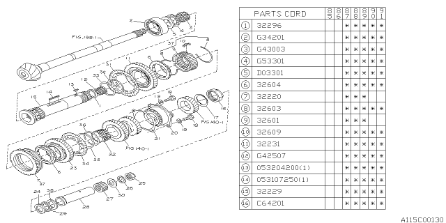 1987 Subaru XT Drive Pinion Shaft Diagram 7