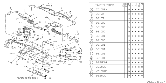 1990 Subaru XT Instrument Panel Diagram 2