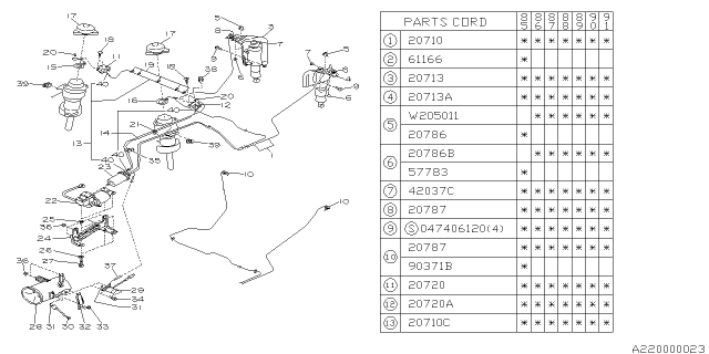 1986 Subaru XT Air Suspension System Diagram 1