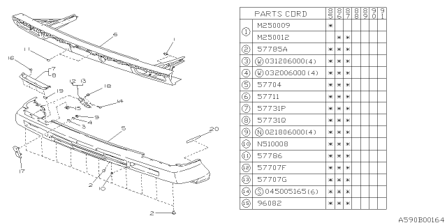 1985 Subaru XT Nut Diagram for 902510008