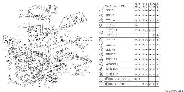 1990 Subaru XT Manual Transmission Transfer & Extension Diagram 6