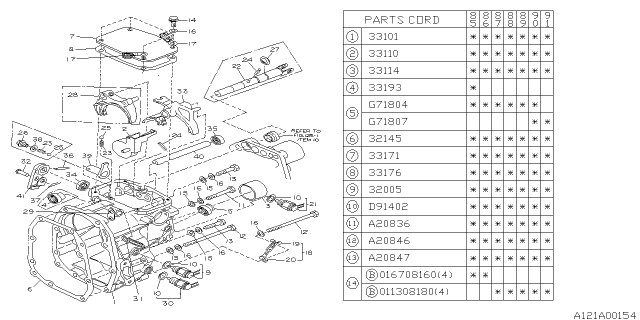 1985 Subaru XT Manual Transmission Transfer & Extension Diagram 1