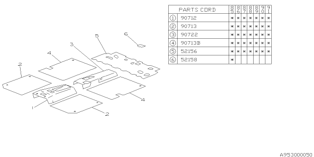 1990 Subaru XT SILENCER Diagram for 52156GA891