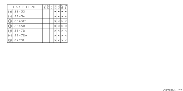 1989 Subaru XT Spark Plug Cord Diagram for 22451AA150