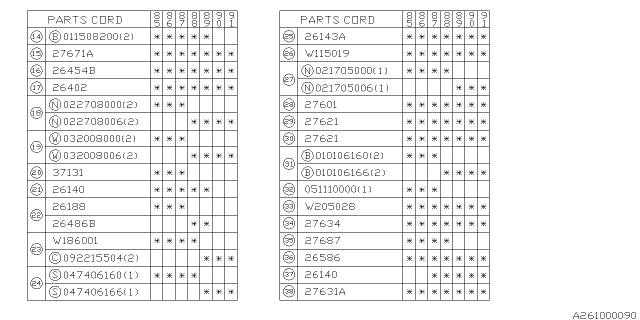1988 Subaru XT Valve Assembly Diagram for 25746GA122