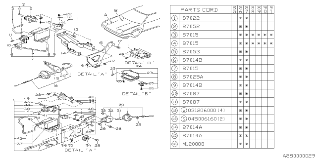 1990 Subaru XT Cruise Control Equipment Diagram 1