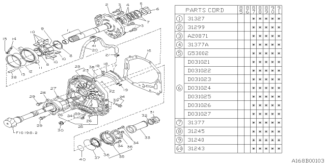 1991 Subaru XT Automatic Transmission Oil Pump Diagram 1