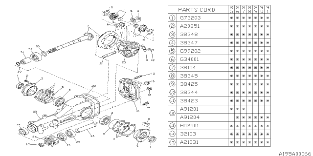 1988 Subaru XT Differential - Individual Diagram 2