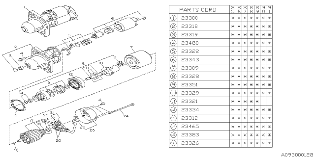 1989 Subaru XT Starter Diagram 1