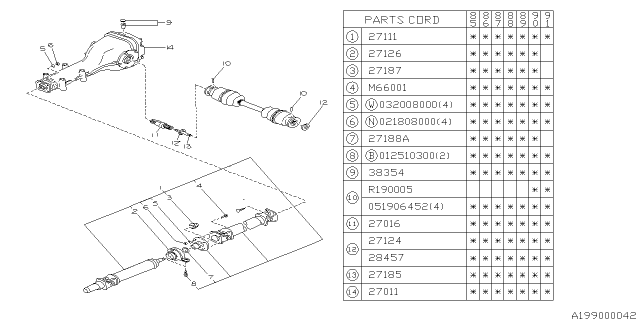 1991 Subaru XT Nut Diagram for 722035010