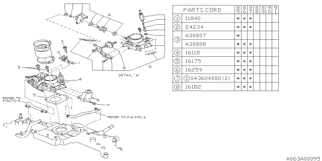 1985 Subaru XT Throttle Switch Assembly Diagram for 16259AA000