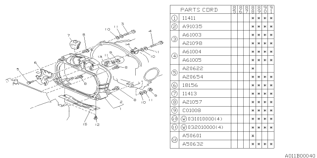 1989 Subaru XT Bracket Accelerator Cable Diagram for 18156AA122