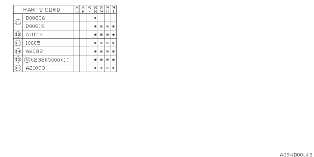 1989 Subaru XT Engine Hanger Diagram for 10005AA020