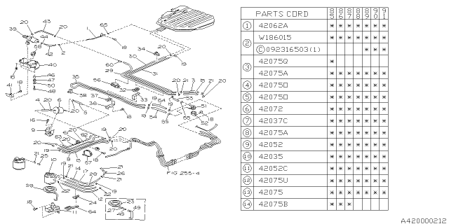 1989 Subaru XT Fuel Piping Diagram 1