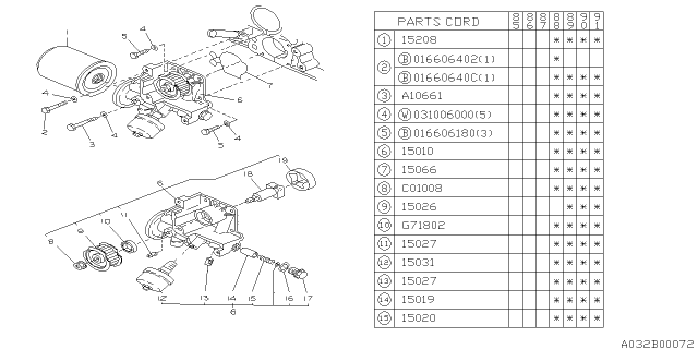 1990 Subaru XT Oil Pump & Filter Diagram 3