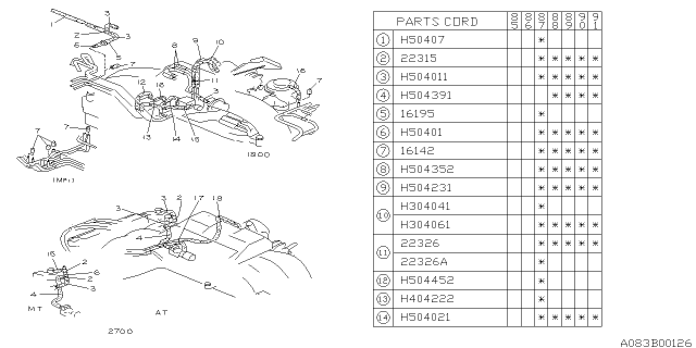 1989 Subaru XT Emission Control - Vacuum Diagram 1