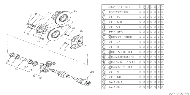 1991 Subaru XT Front Axle Diagram 5