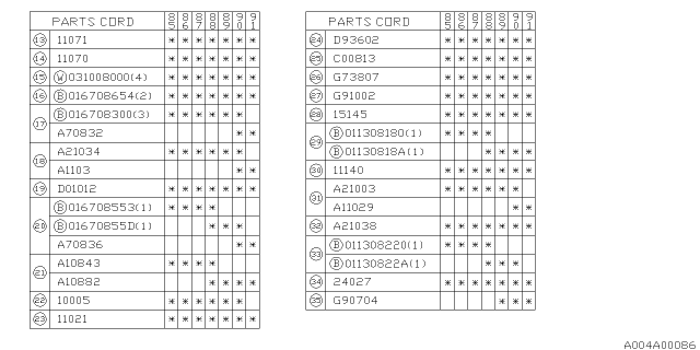 1990 Subaru XT Bolt Diagram for 800708320