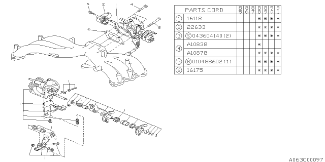 1991 Subaru XT Throttle Chamber Diagram 2