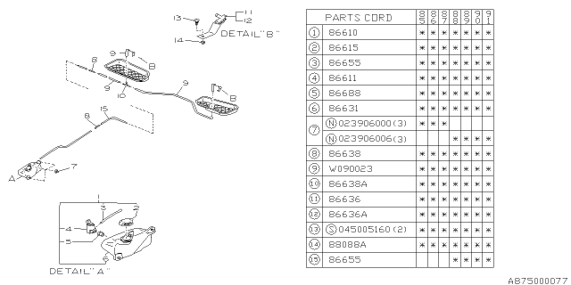 1988 Subaru XT PT160703 Hose Diagram for 86650GA060