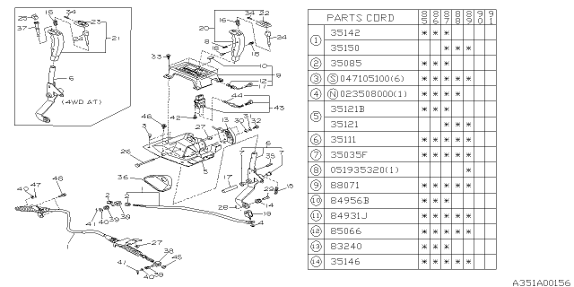 1985 Subaru XT Selector System Diagram 1