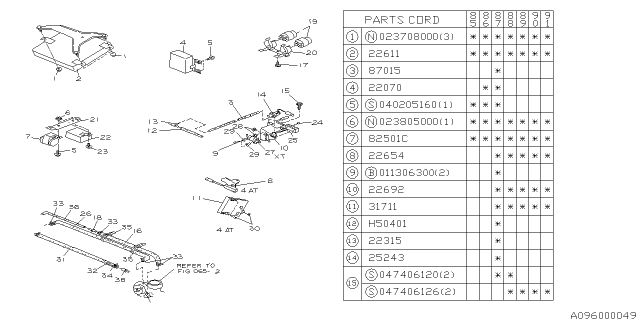 1990 Subaru XT Relay & Sensor - Engine Diagram 1