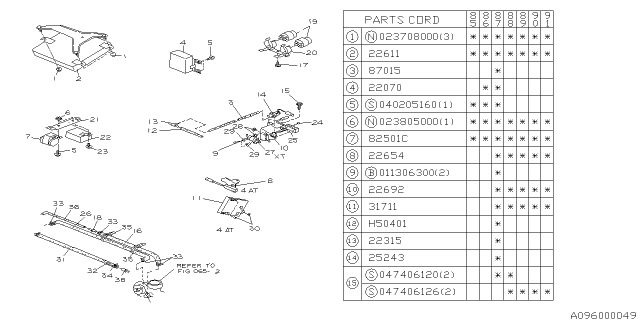 1986 Subaru XT Turbo Ecu Engine Controller Computer Diagram for 22611AA290