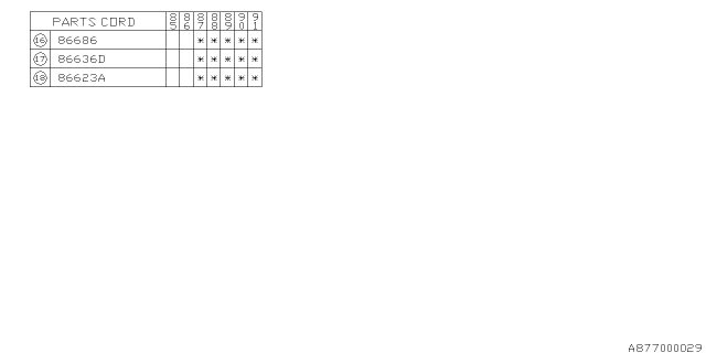 1989 Subaru XT Packing Diagram for 786623000