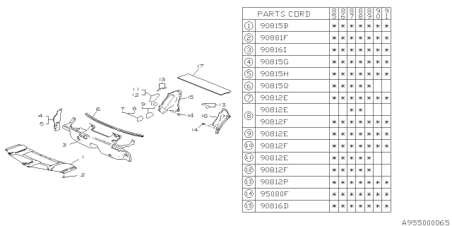 1988 Subaru XT Floor Insulator Diagram 1