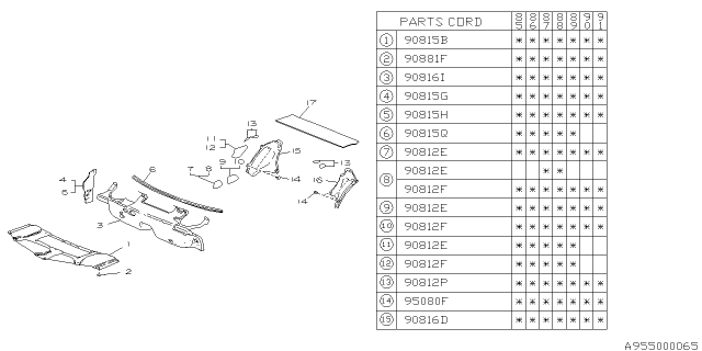 1988 Subaru XT Cover Rear Quarter A RH Diagram for 90812GA160