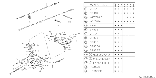 1987 Subaru XT Cable System Diagram 1