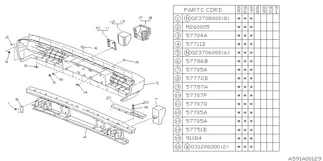 1986 Subaru XT Bolt And Washer Diagram for 901260005