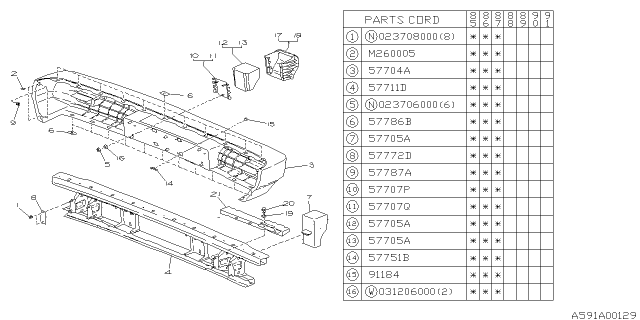 1985 Subaru XT Rear Bumper Diagram 3