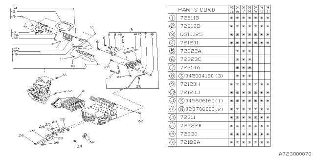 1987 Subaru XT Case Diagram for 72018GA830