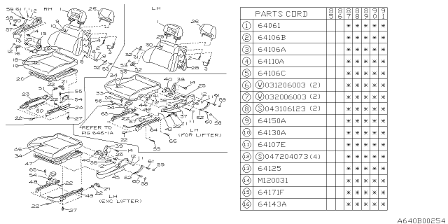 1987 Subaru XT Front Seat Back Rest Cover Assembly, Right Diagram for 64186GA900BA