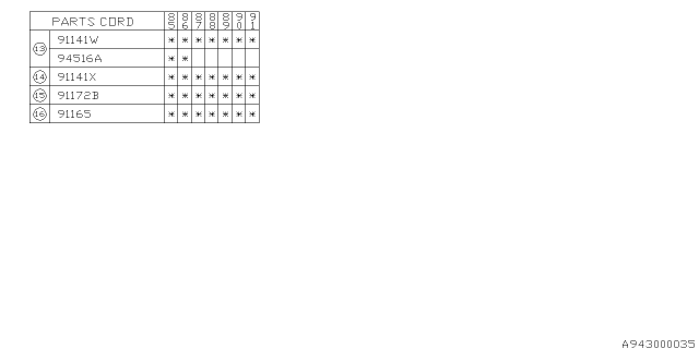 1986 Subaru XT Cover Complete Trunk Side LH Diagram for 91044GA420